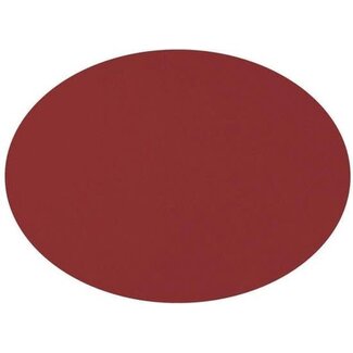 Placemat Ovaal Lederlook Rood