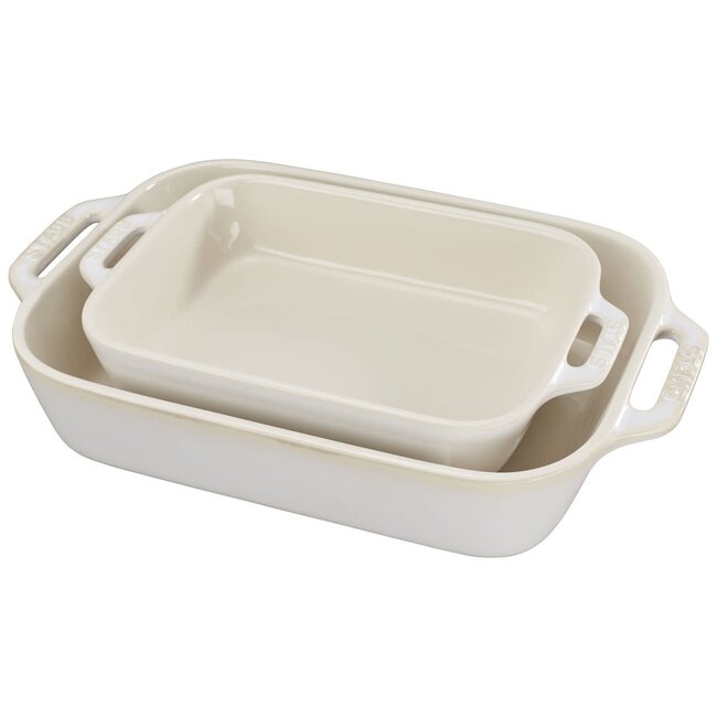 Staub Ovenschalen Ivoorwit - 2 Stuks