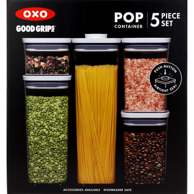 OXO Good Grips Voordeelset Voorraadbussen Pop 2.0 5-Delig