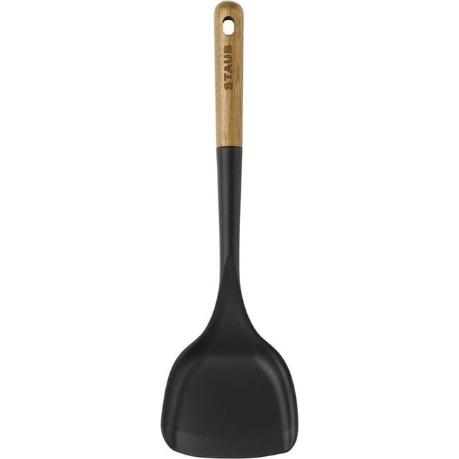 Staub Wokspatel zwart / hout