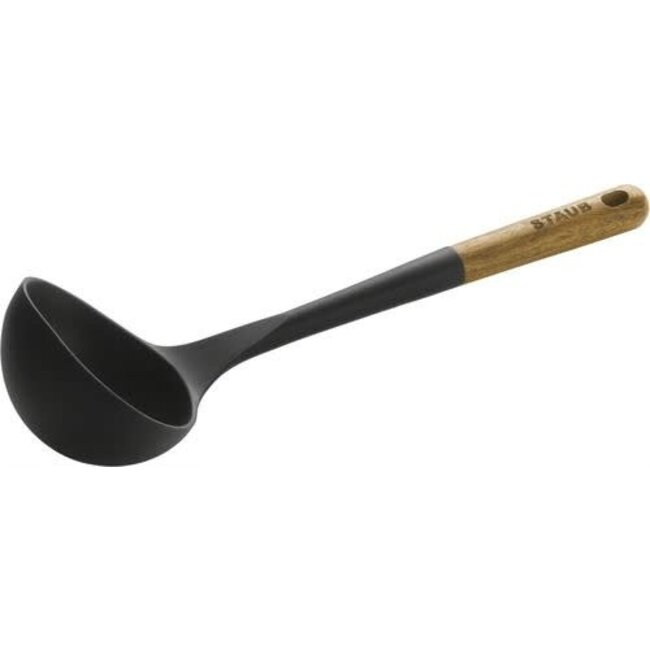 Staub Siliconen Soeplepel – Krasvrij met Ergonomische Houten Greep – 31 cm