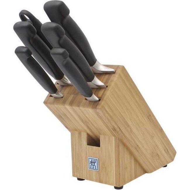 Zwilling Four Star Messenblok – 7-delig – Gesmeed Messenstaal – Bamboe Messenblok