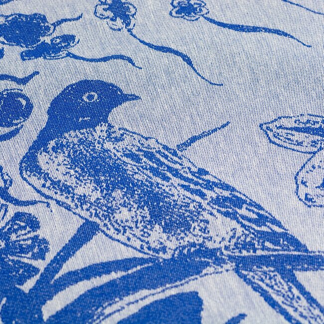 Bunzlau Castle Theedoek Delfts Blauw Bird Koningsblauw