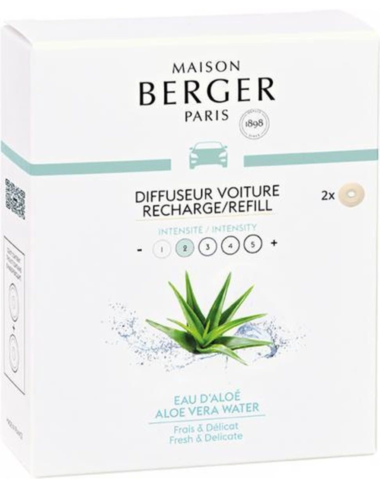 Maison Berger Navulling Autoparfum Aloe Vera Water - 2 stuks