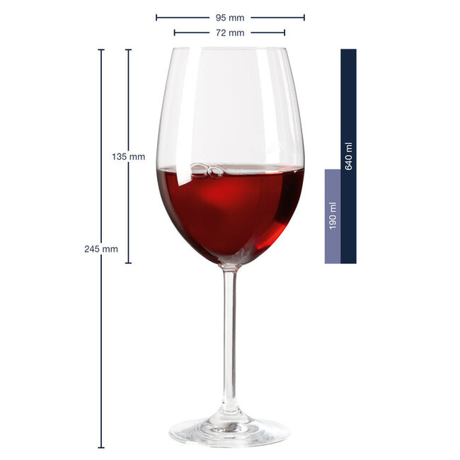 Leonardo Bordeauxglas Daily 640ml - 6 Stuks