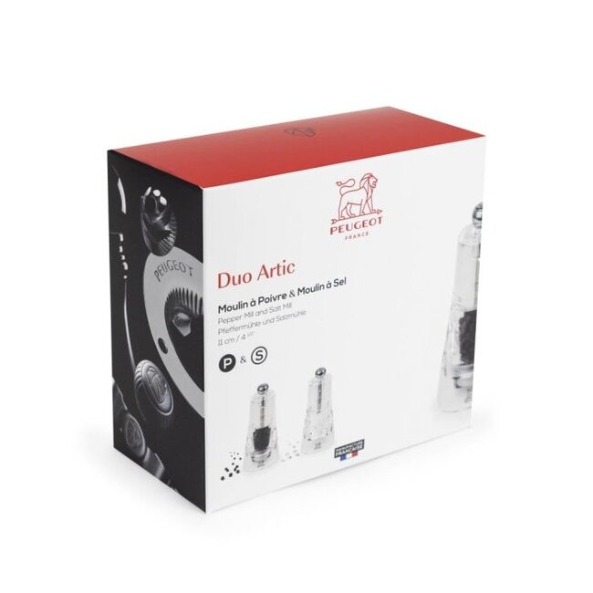 Peugeot Artic Peper- en Zoutmolen Duo 11 cm – Transparante Acryl Molenset