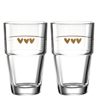 Leonardo Latte Macchiato Glas Hartjes 2 Stuks