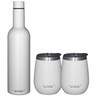 Scanpan Cadeauset - Wijnfles + 2 bekers - 2GO - Wit