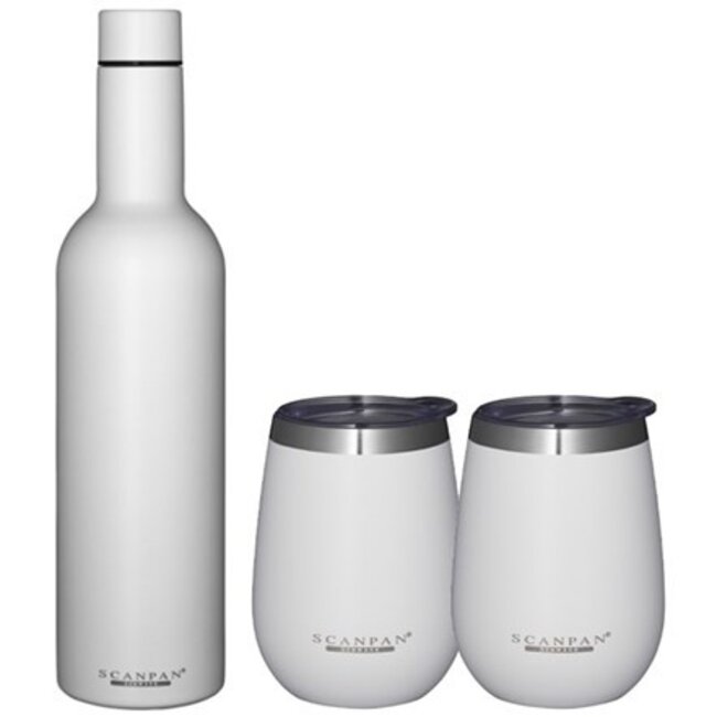 Scanpan Cadeauset - Wijnfles + 2 bekers - 2GO - Wit