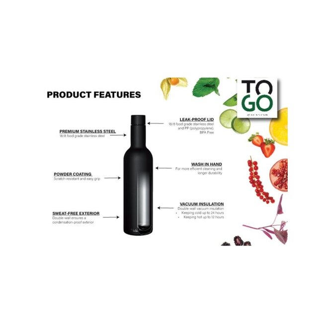 Scanpan Cadeauset - Wijnfles + 2 bekers - 2GO - Wit