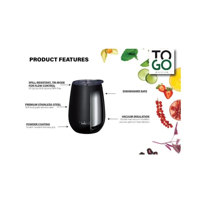 Scanpan Cadeauset - Wijnfles + 2 bekers - 2GO - Wit