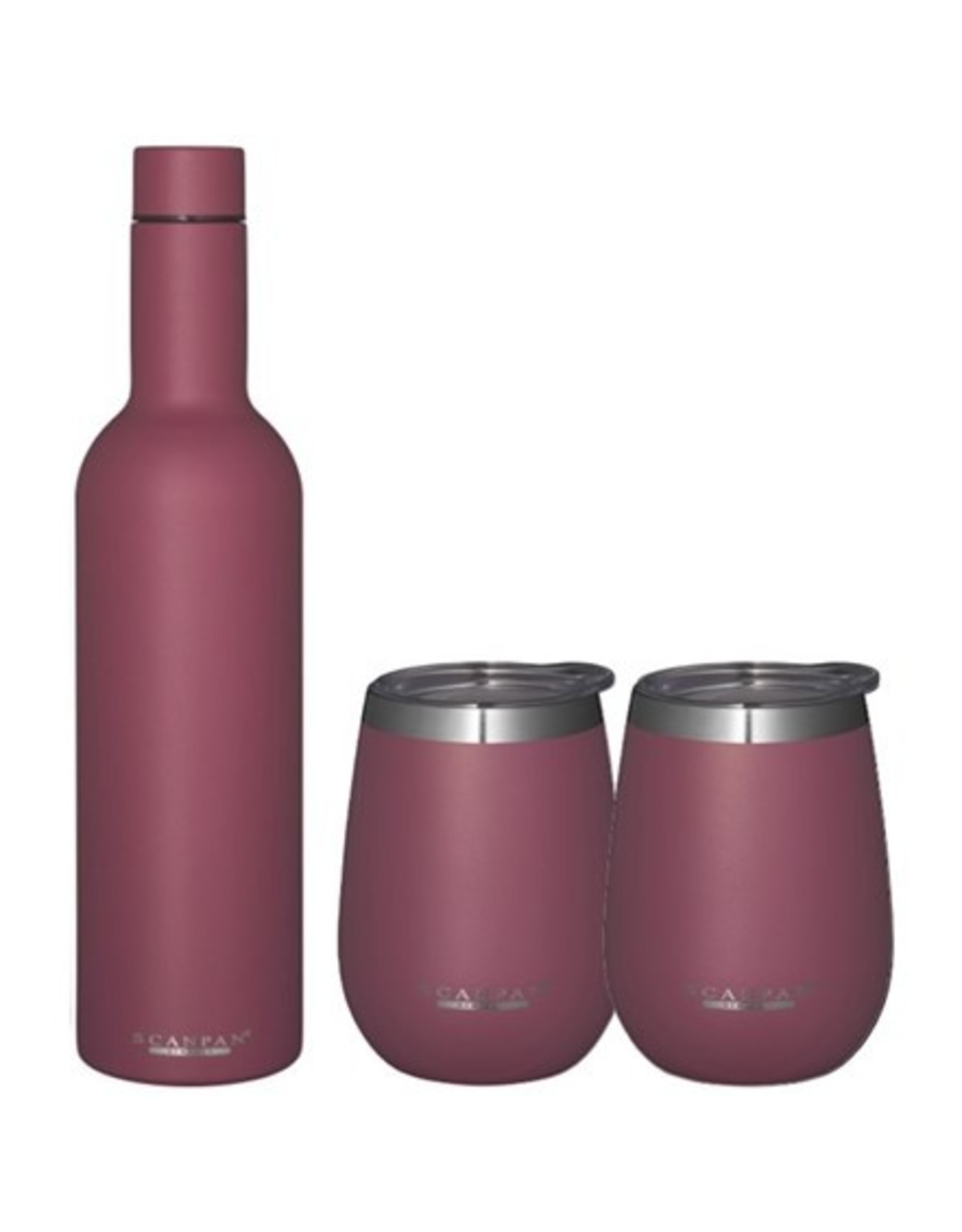 Scanpan Cadeauset - Wijnfles + 2 bekers - 2GO - Persian Red