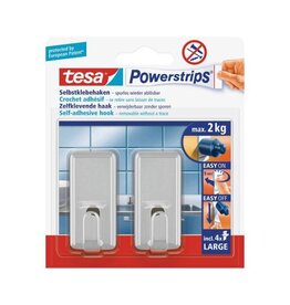 Tesa Powerstrips Large Classic 2KG - Chroom 2 stuks