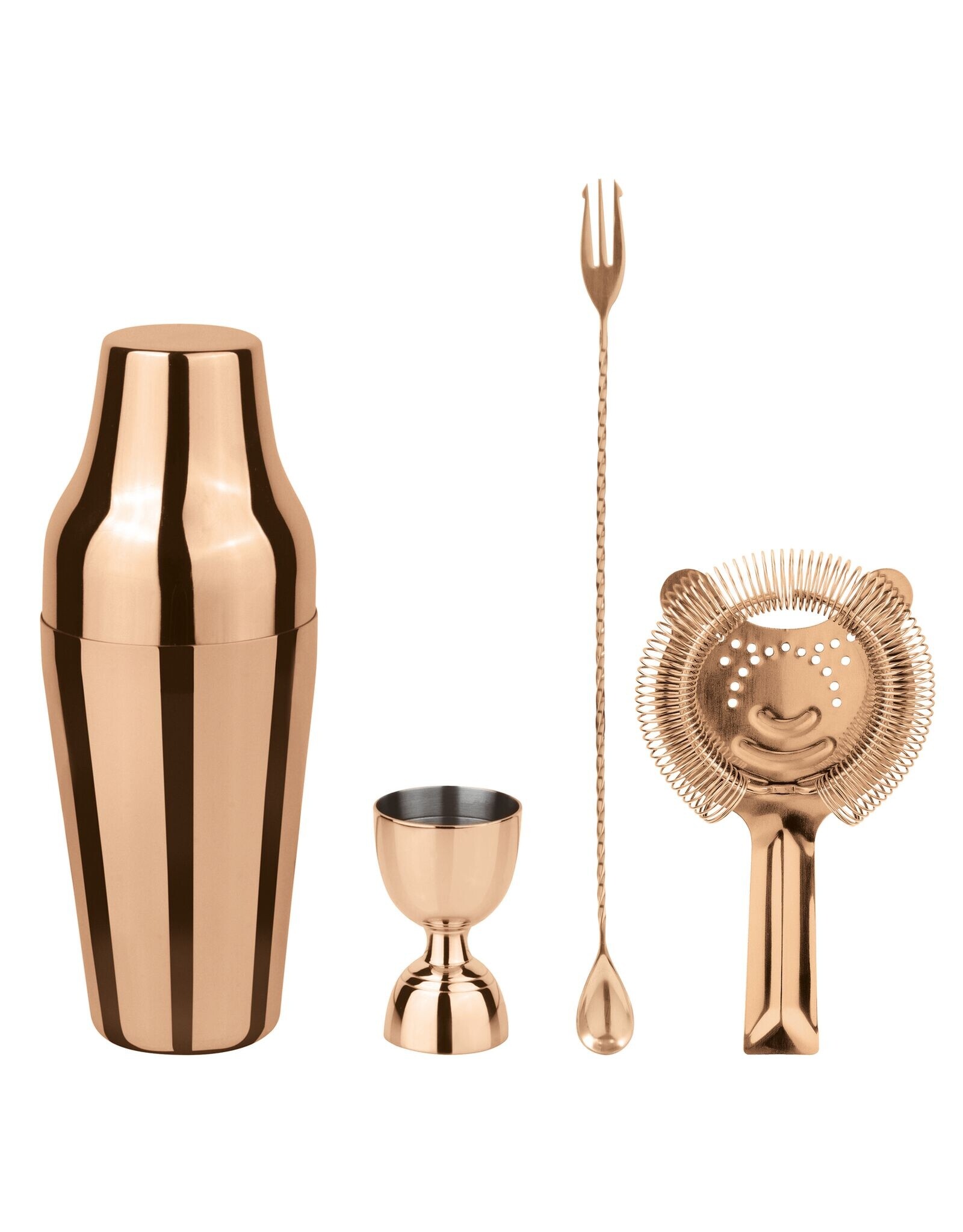 Paderno Cocktailset Parisian Koper 4-Delig