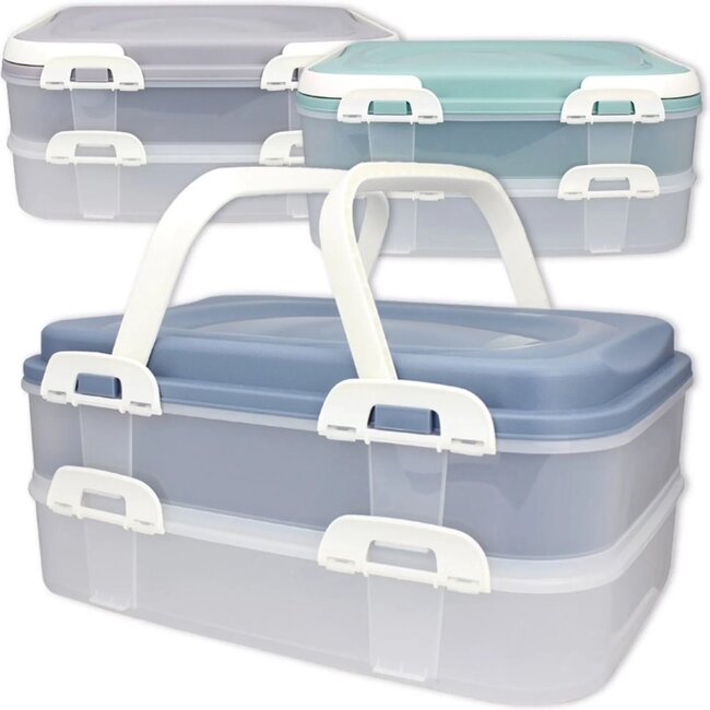 Centi - Box/Partycontainer - 2 x 7 L - 18 x 40 x 30 cm - Transparant