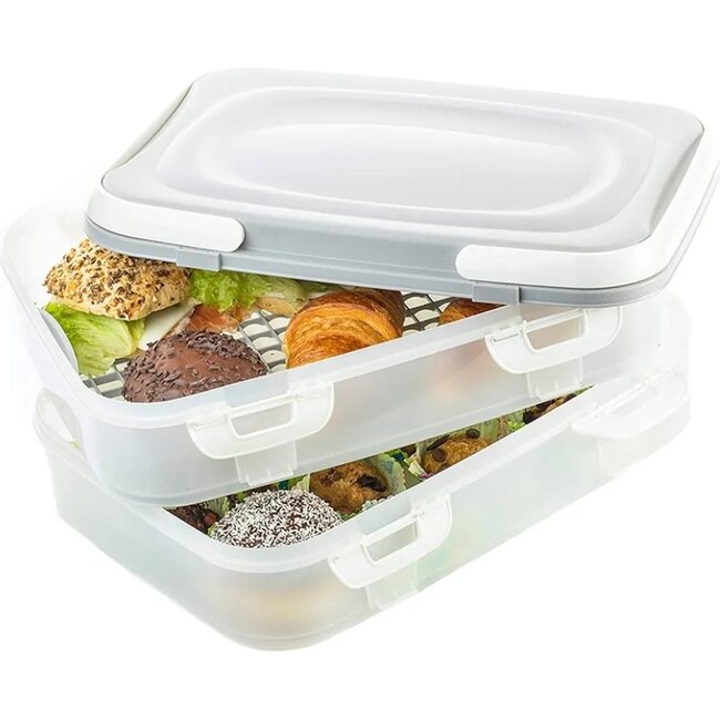 Centi - Box/Partycontainer - 2 x 7 L - 18 x 40 x 30 cm - Transparant