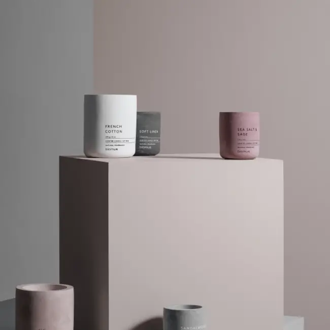 Blomus Geurkaars Fraga - Lily White - French Cotton - Ø 9 cm