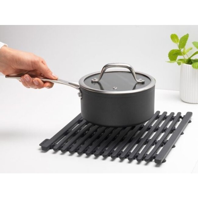 Brabantia SinkSide Siliconen Gootsteenmat – Verstelbaar & Flexibel – Dark Grey