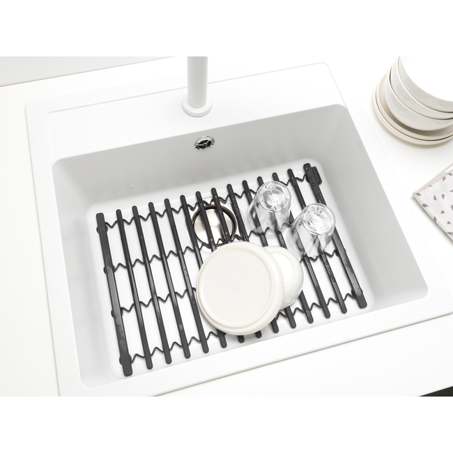 Brabantia SinkSide Siliconen Gootsteenmat – Verstelbaar & Flexibel – Dark Grey