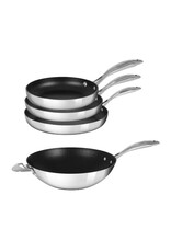 Scanpan Pannenset Haptiq 3 koekenpannen + 1 wokpan