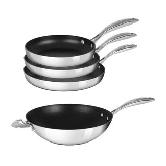 Scanpan Pannenset Haptiq 3 koekenpannen + 1 wokpan