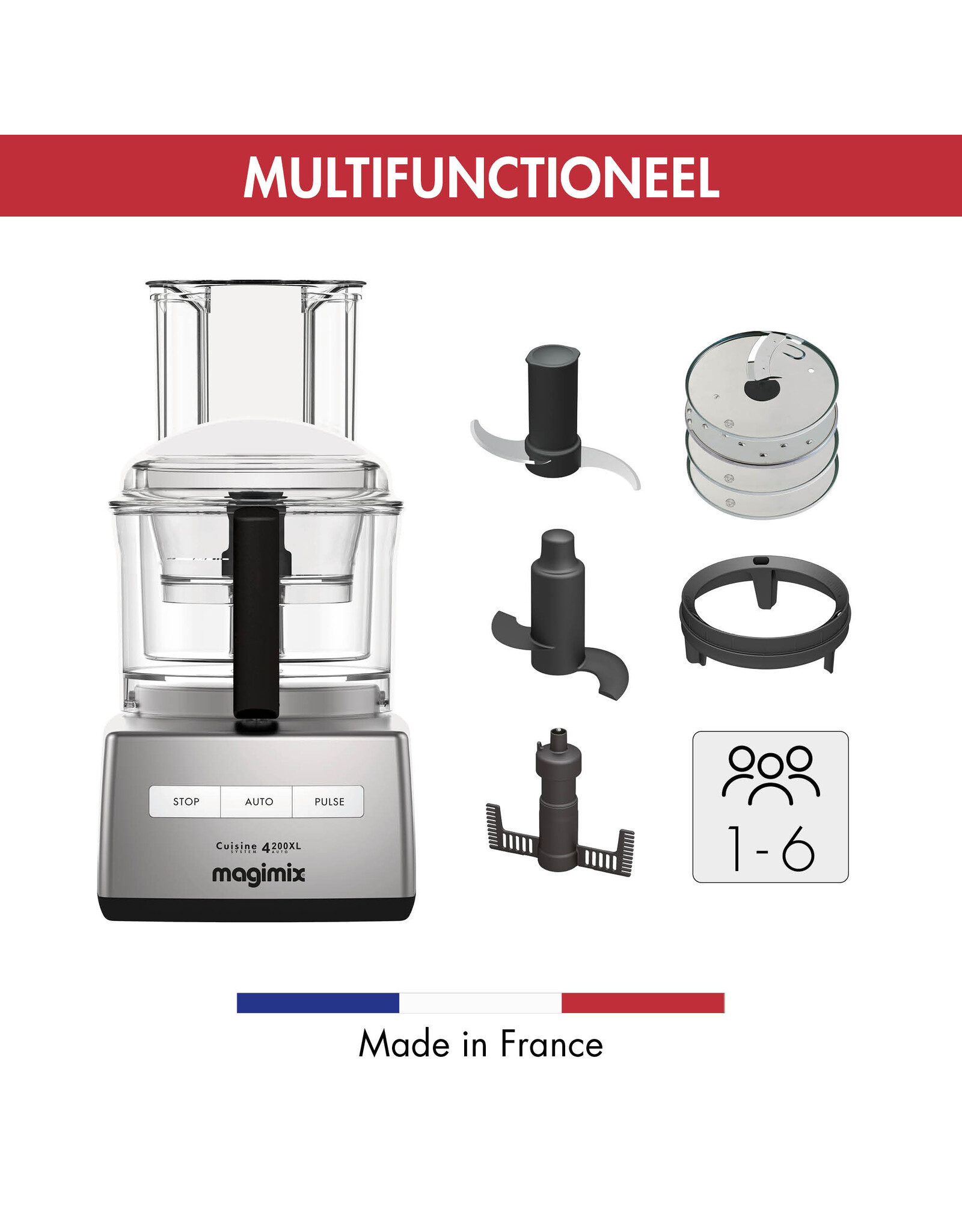 Magimix Foodprocessor Cuisine System 4200 XL Mat Chroom