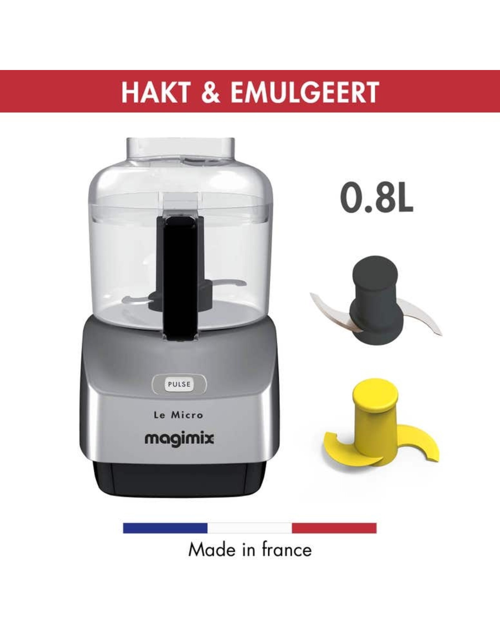 Magimix Mini Hakmolen 0.8L Chroom