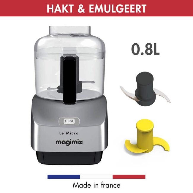 Magimix Mini Hakmolen 0.8L Chroom