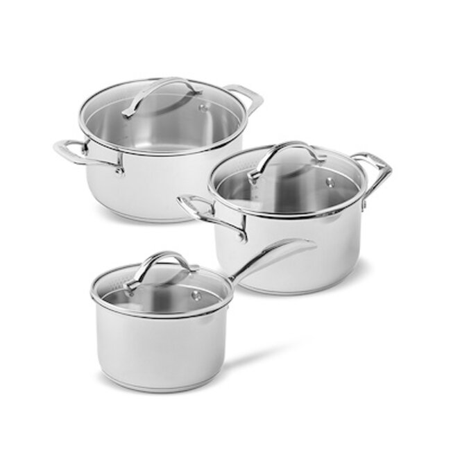 Scanpan Pannenset STS 3-delig 1x Steelpan 16cm - 1x kookpan 20cm  1x kookpan 24cm