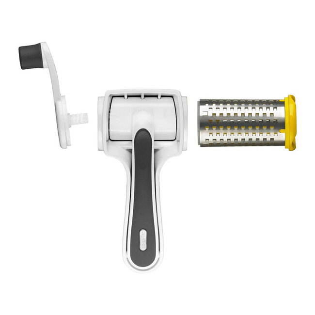 Zyliss Classic Kaasmolen Wit – Ergonomische Draai-Kaasrasp met RVS Trommel voor Parmezaanse Kaas en Noten
