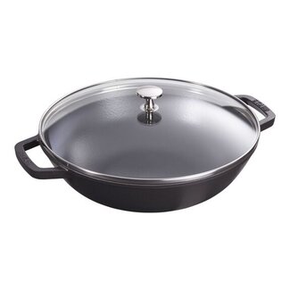 Staub Wokpan Gietijzer Zwart 30cm