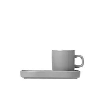 Blomus Set 2 Espresso Kopjes Pilar Mirage Grijs 50ml