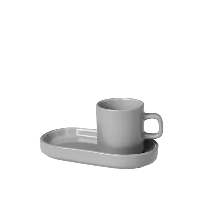Blomus Set 2 Espresso Kopjes Pilar Mirage Grijs 50ml
