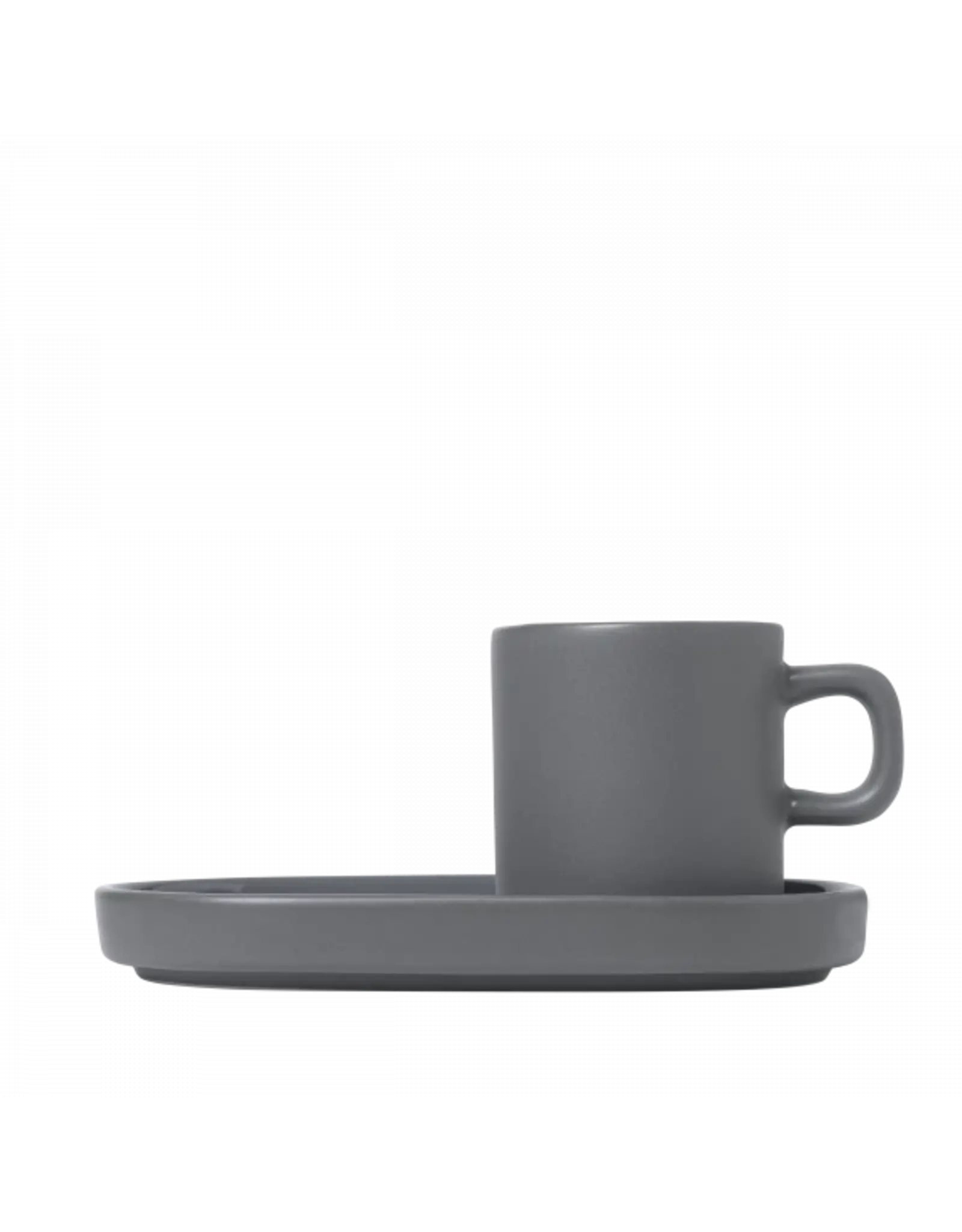 Blomus Set 2 Espresso Kopjes Pilar Pewter 50ml