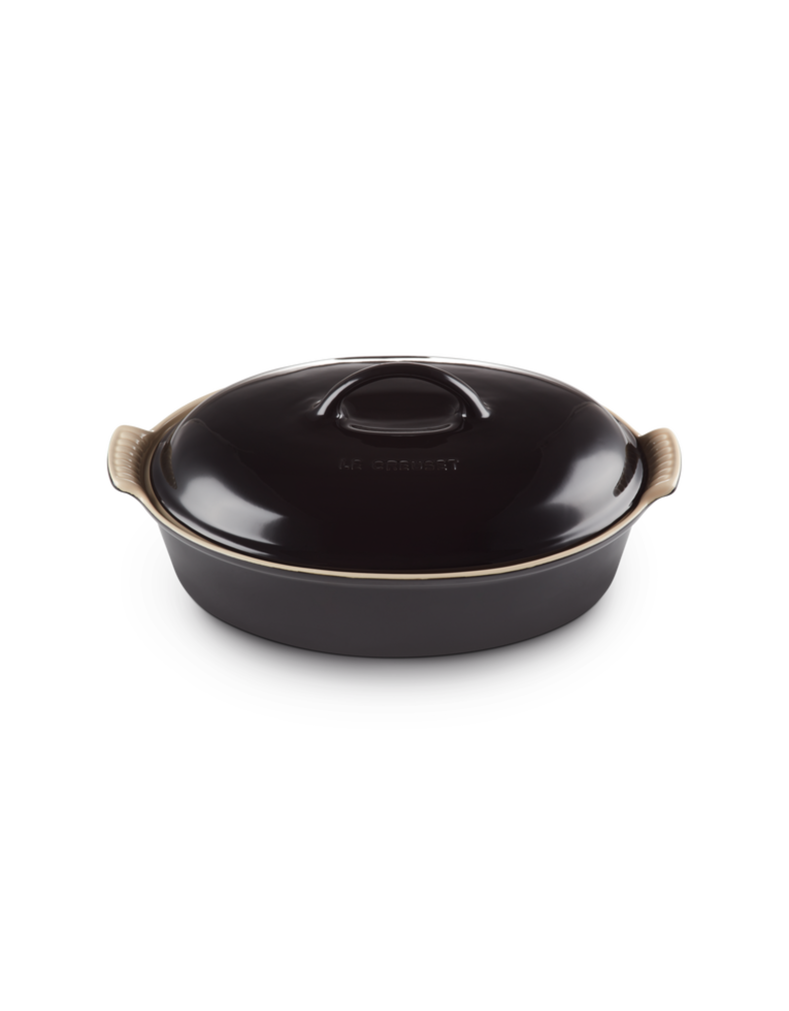 Le Creuset Ovenschaal Heritage Ovaal Zwart Met Deksel