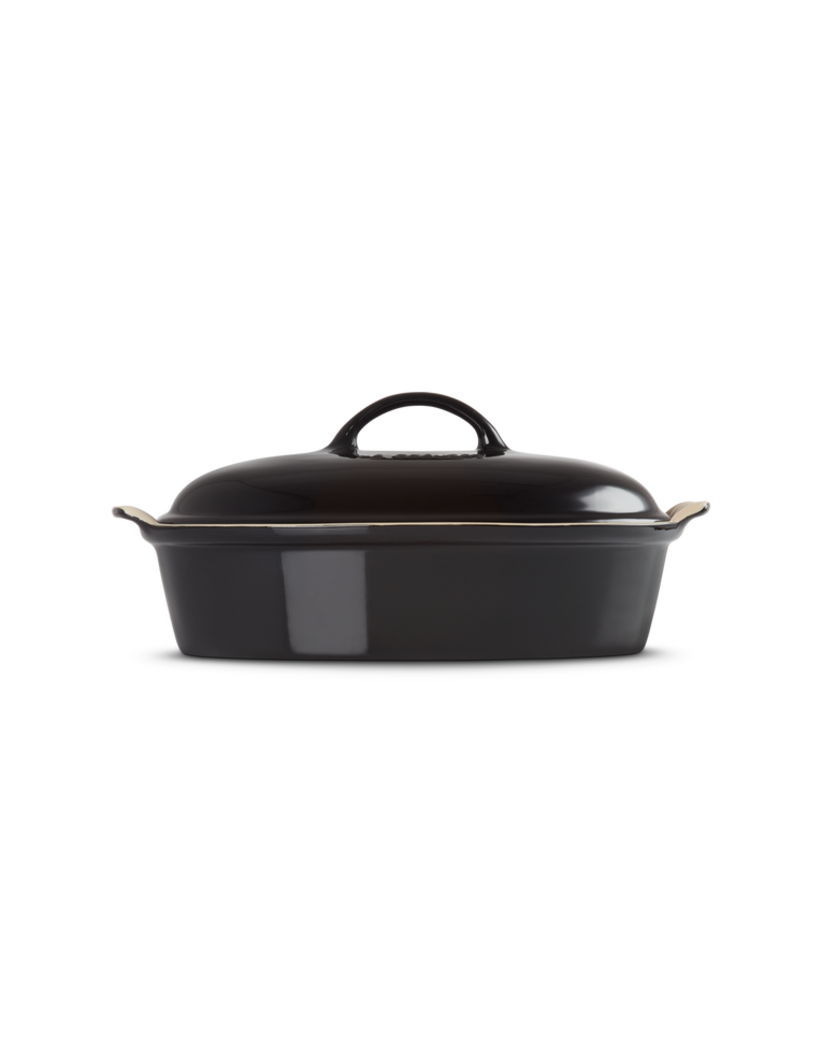 Le Creuset Ovenschaal Heritage Ovaal Zwart Met Deksel