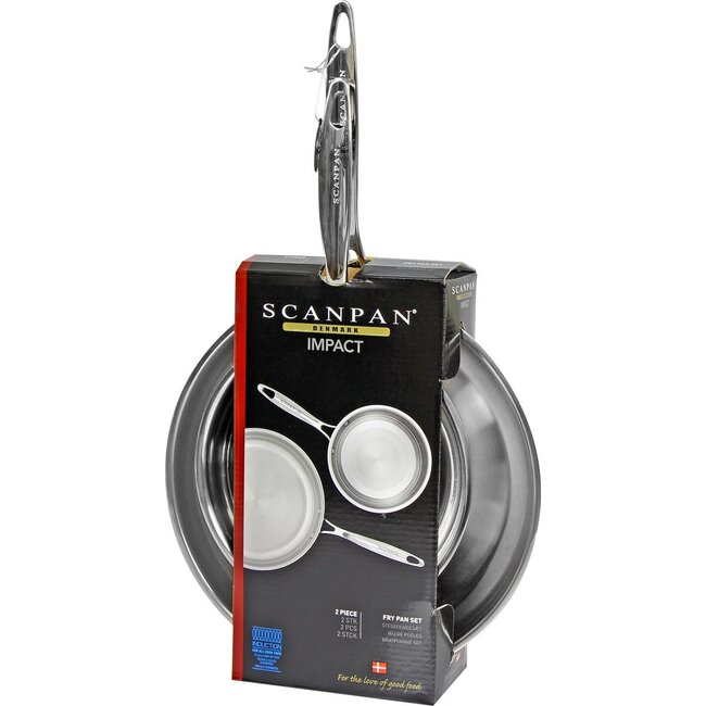 Scanpan Impact RVS Koekenpannenset – 20 cm & 28 cm – Volledig zonder anti-aanbaklaag – Inductie