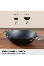 Stahl Wokpan Cast Iron Gietijzer 28 cm