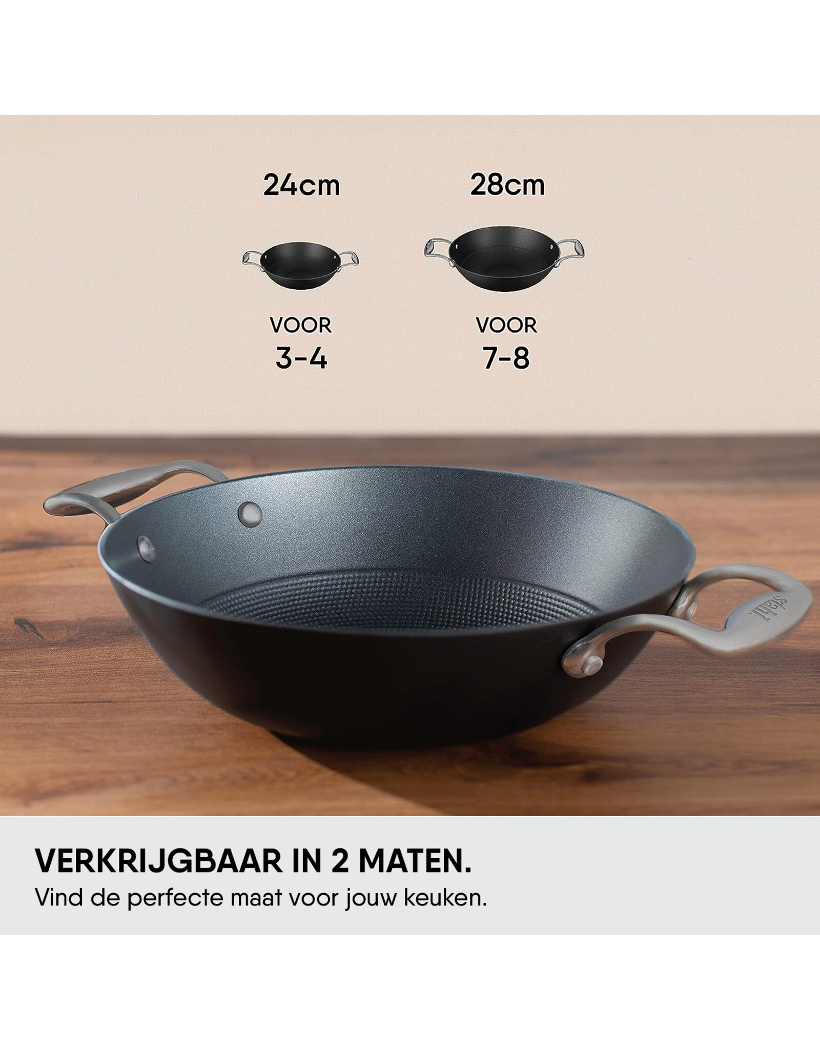 Stahl Wokpan Cast Iron Gietijzer 28 cm