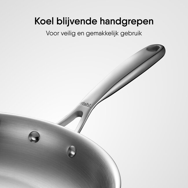 Stahl Koekenpan Triply Met Deksel 20cm
