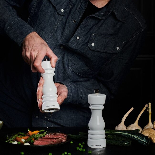 Cole & Mason Zoutmolen London 18cm Beech Glanzend Wit