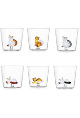 Ichendorf Milano Waterglas Tabby Cat Zittende Poes Wit/Amber