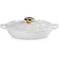 Le Creuset Campagnard Bloesem Shiny White 26cm - 2.2 Liter - met gouden knop