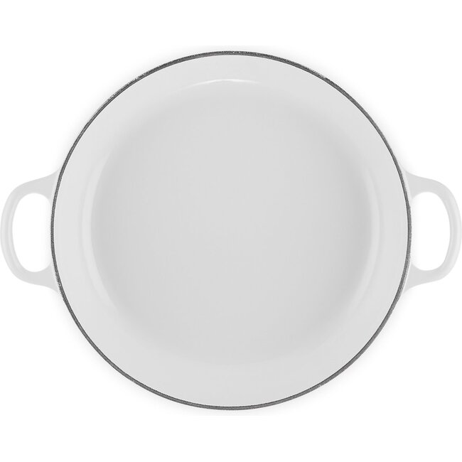 Le Creuset Campagnard Bloesem Shiny White 26cm - 2.2 Liter - met gouden knop