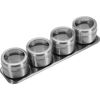 Westmark Kruidenrek Magnetisch RVS - 4 Potjes