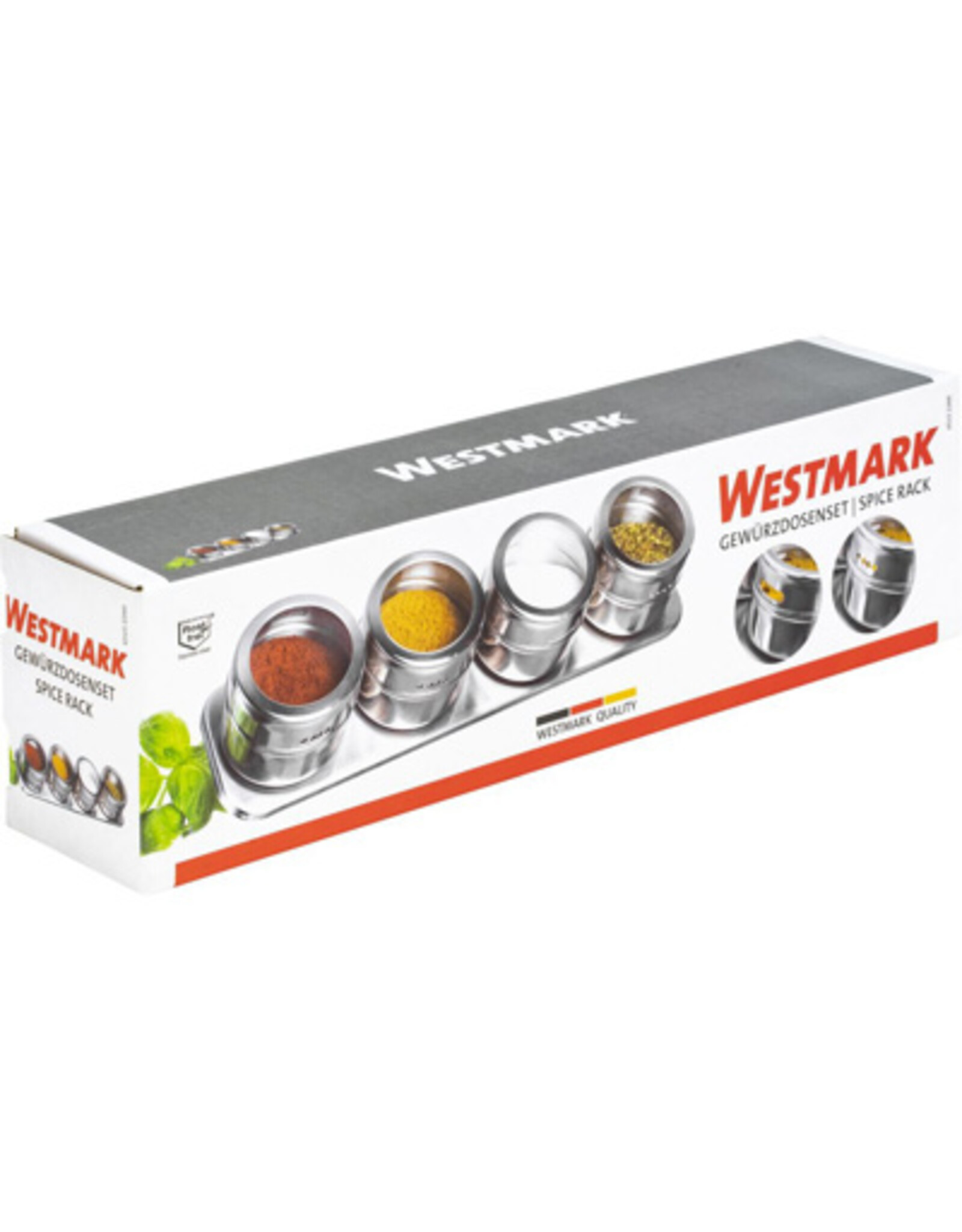 Westmark Kruidenrek Magnetisch RVS - 4 Potjes