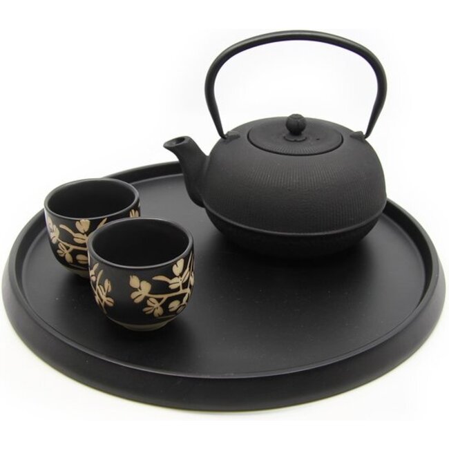 Bredemeijer Dienblad Rond Bamboe Zwart 35cm