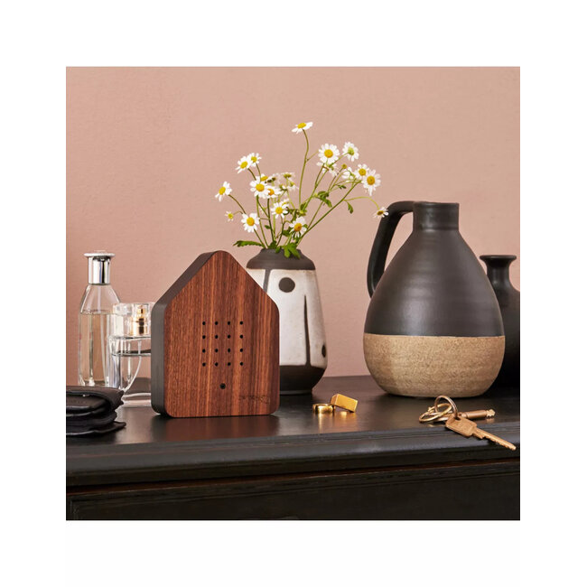 Relaxound Zwitscherbox Vogelhuisje Classic Walnoot Zwart