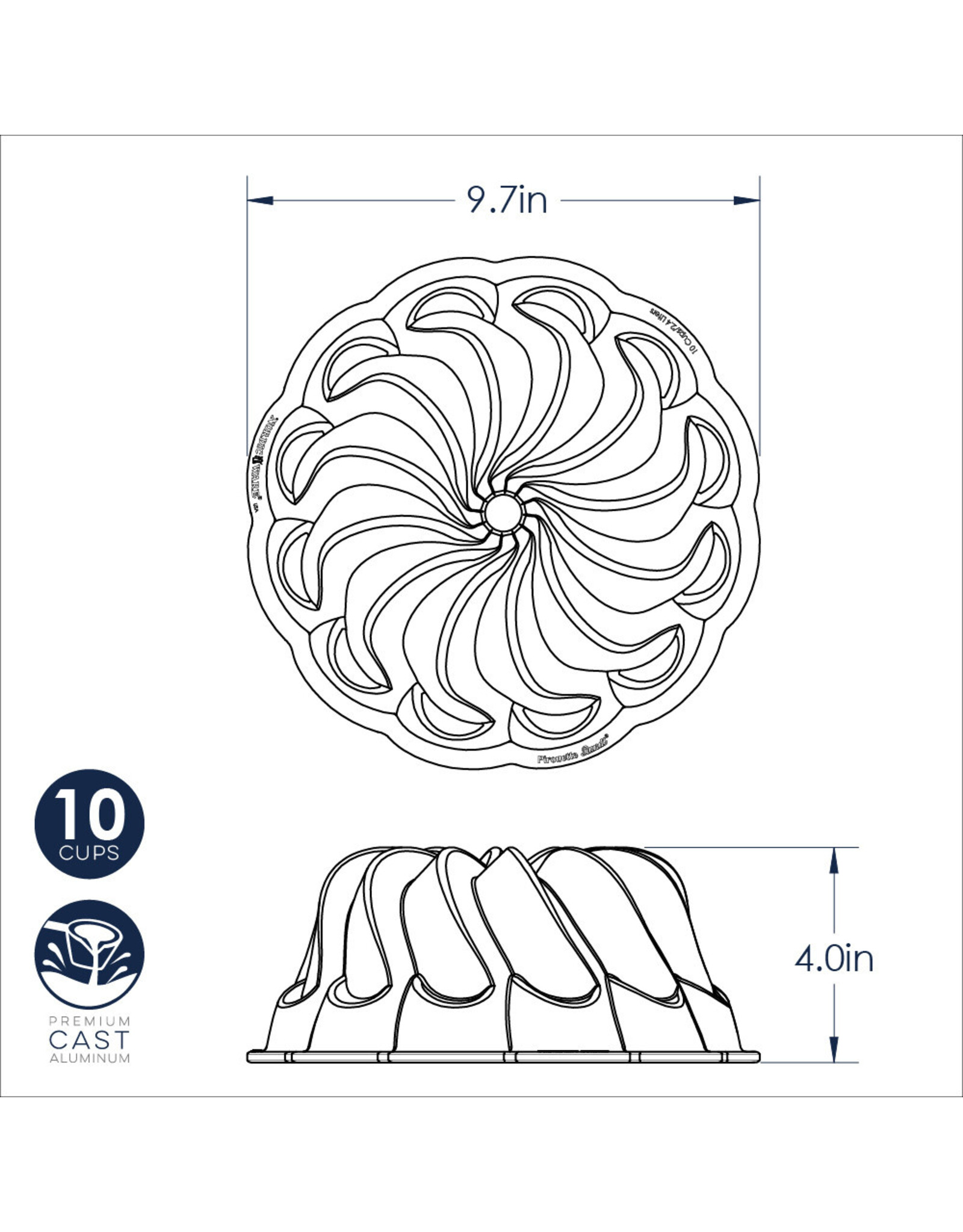 Nordic Ware Tulbandvorm Pirouette Bundt 24cm