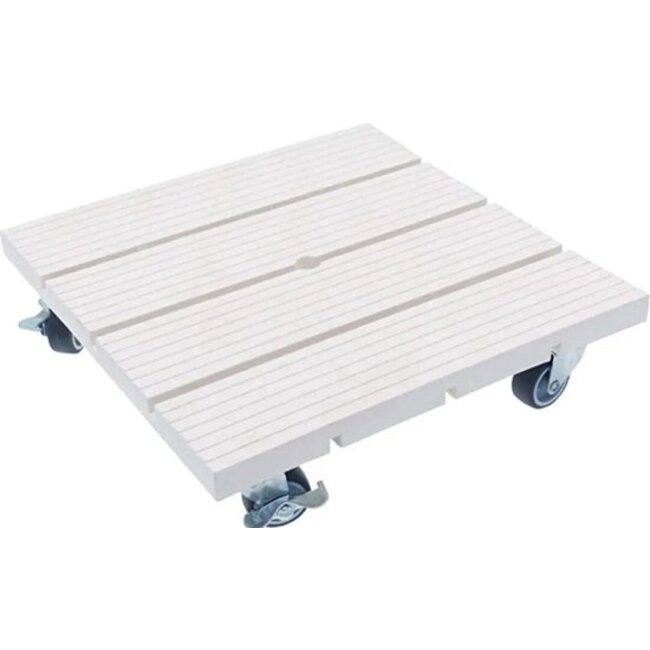 Plantentrolley - Plantenonderzetter - Voor binnen en buiten - draagvermogen tot 80 kg - Wit - 30x30cm
